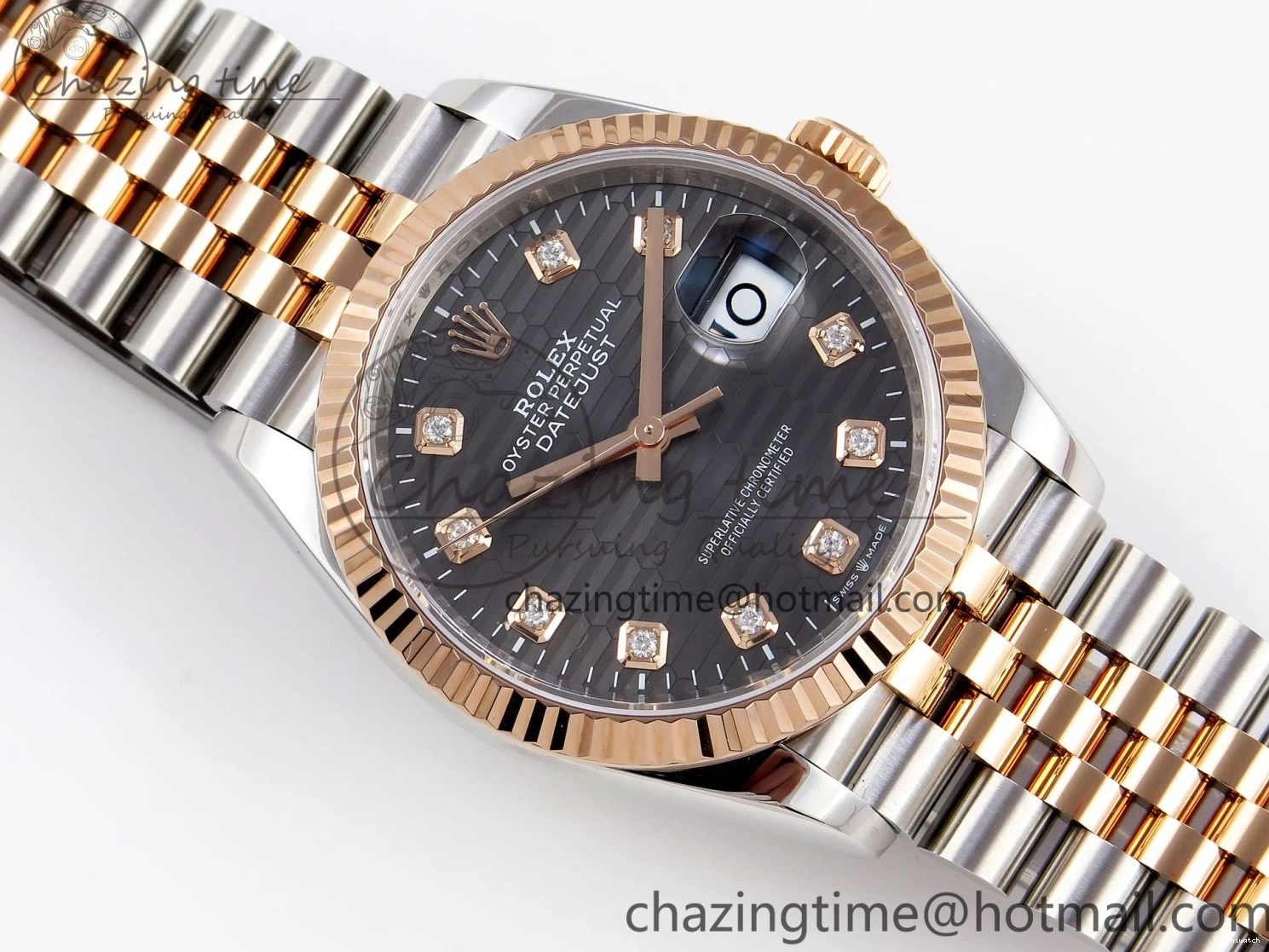 VS3235 Steel 1:1 126231 Diamonds SS DateJust Textured VSF 36 Bracelet on Dial 904L Edition Jubilee RG Gray Best 0128